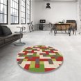 thumbnail image 4 of Ahgly Tapis Rectangulaire Lavable en Machine Intérieur Transitionnel Brun Gingembre Vert, 7 Pieds x 10 Pieds, 4 of 7