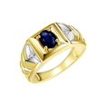 thumbnail image 3 of RYLOS Men's Rings 14K Yellow Gold Rings Designer Weave Band 7X5MM Oval Gemstone &  Diamond Ring Sapphire September Birthstone Rings For Men,  Size 12, 3 of 7