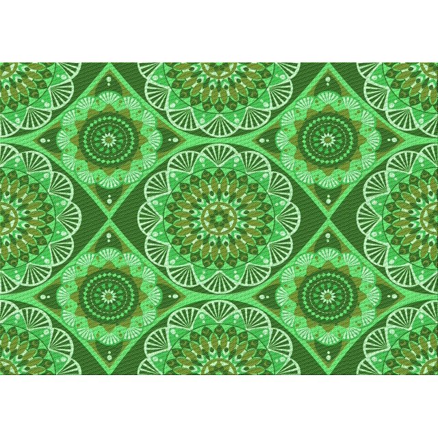 Ahgly Company Tapis d'Intérieur Rectangulaire Transitionnel Vert Lavable à la Machine, 8 Pieds x 10 Pieds