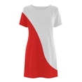 thumbnail image 3 of Womens Summer Plus Size Dresses Casual Color Block Patchwork Print Mini Sundress Tunic Round Neck Short Sleeve Dress, 3 of 5
