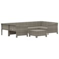 thumbnail image 2 of vidaXL 7 Piece Garden Lounge Set with Cushions Grey Poly Rattan, 2 of 5