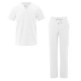 thumbnail image 1 of Adar Addition Ensemble de Sarrau pour Hommes - Haut de Sarrau Classique à Col en V et Pantalon de Sarrau Cargo, 1 of 7
