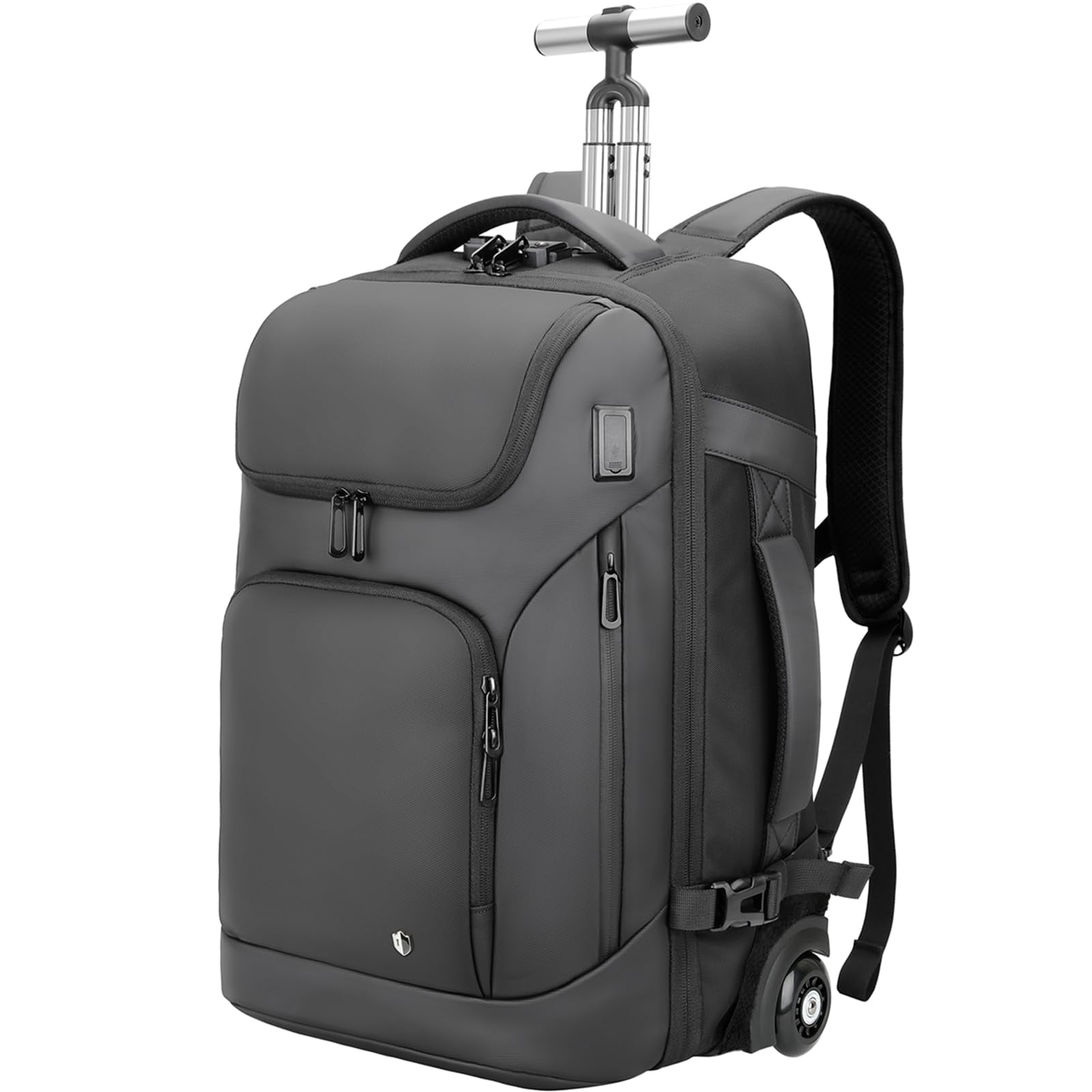 SWICKY RICOOI Rolling Backpack,17inch Laptop Backpack with 