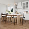 thumbnail image 1 of Bingirl Set of 4 Modern Upholstered Bar Stools - Counter - Height Bar Chairs with Round Seat, Back, and Footrest for Kitchen Island, Dining Room, Pub (White), 1 of 7