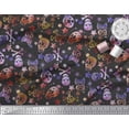 thumbnail image 3 of Soimoi Modal Satin Fabric Star,Crossbones & Skull Halloween Print Fabric by The Yard 42 Inch Wide, 3 of 3