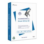 Hammermill Great White 30% Recycled Printer Paper, 8.5" x11", 92 Bright, 20lb, 500 Sheets per pack