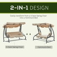 thumbnail image 4 of Outsunny 3-Seat Outdoor Patio Swing Chair, Beige, 4 of 10