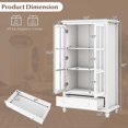 thumbnail image 4 of Costway Bookcase Cabinet Storage Bookshelf Organizer Tempered Glass Doors Shelf Drawer White, 4 of 10