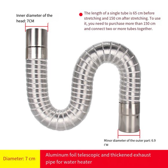 Home Installation Stretching Range 0.65-1.5 Meters Aluminum Foil Hose Flexible Exhaust Pipe Improved Exhaust Efficiency