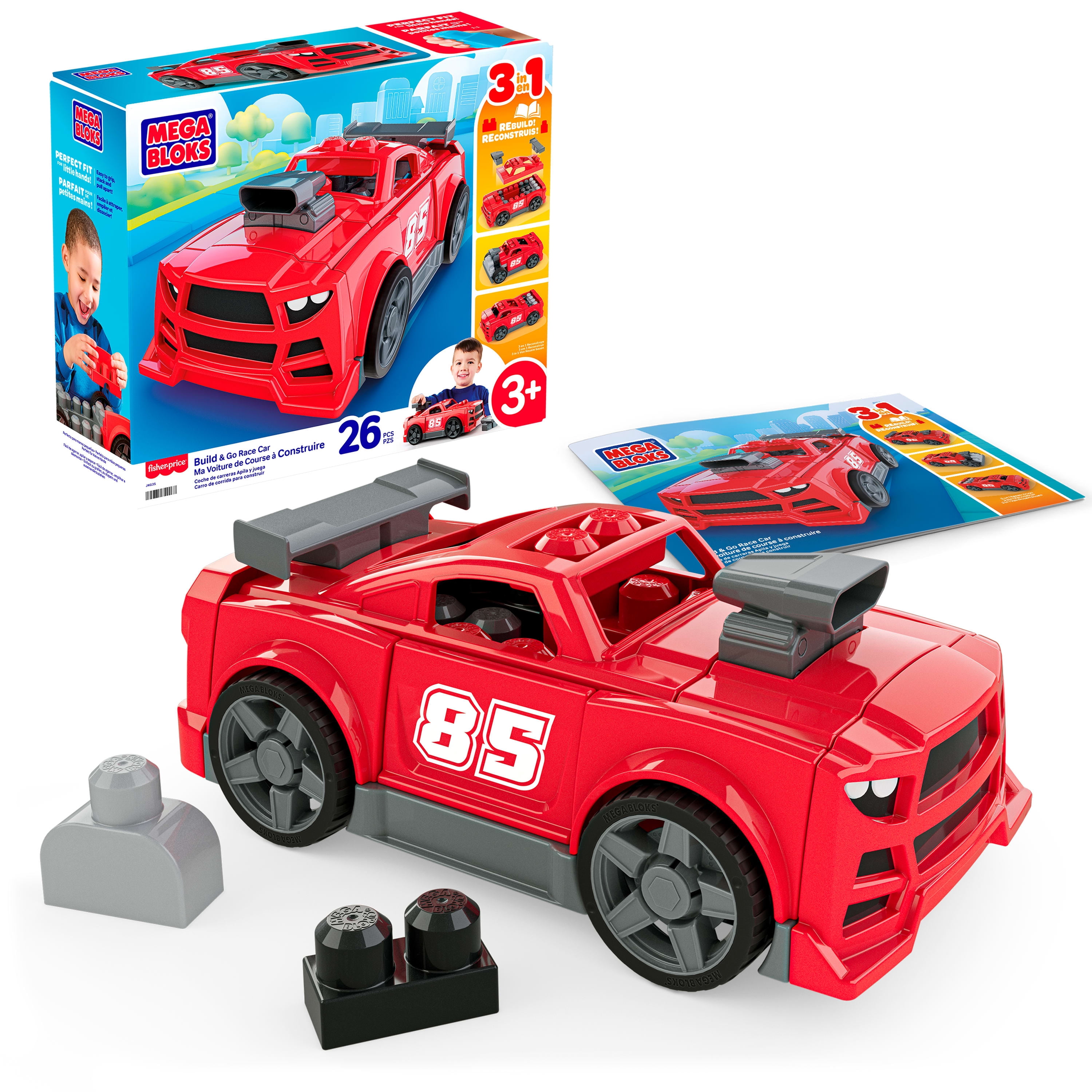 MEGA BLOKS Ma voiture de course à construire, 26 pièces - Exclusivité Walmart