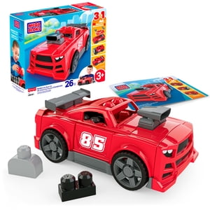 MEGA BLOKS Build & Go Race Car Block Toy with Rolling Wheels (26 Pieces) for Kids - Walmart Exclusive