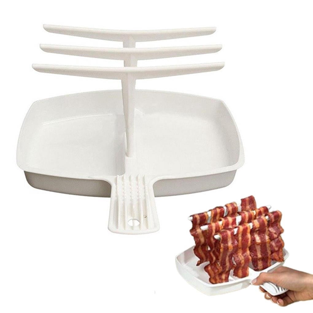 Langgg Microwave Bacon Cooker Healthy Breakfast Microwave Oven Bacon Tray Crispy Bacon Grill for Kitchen Tool