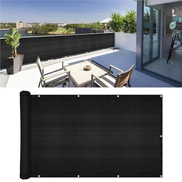 Filet d'Ombrage pour Balcon Écran d'Intimité de Balcon Housse Accessoires Housse Anti-Corrosion Résistante aux Intempéries Clôture Pare-Vent pour Extérieur Cour Arrière Patio Noir