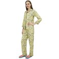 thumbnail image 1 of Bimba Chemise Jaune Boutonnée Pantalon de Pyjama 2 Pcs Ensemble de Nuit à Imprimé Floral-30, 1 of 5