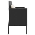 thumbnail image 3 of vidaXL Garden Bench with Cushions Black Poly Rattan, 3 of 5
