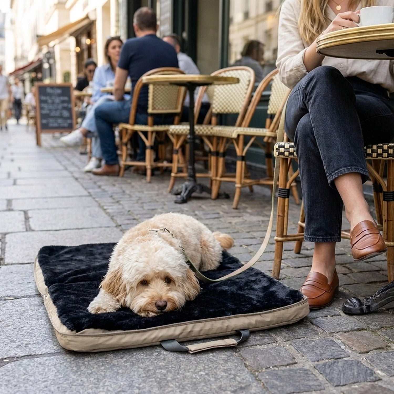 Instachew Gus Travel Pet Bed for Cats & Dogs, Sandy L