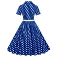 thumbnail image 3 of Birdeem Robe de Soirée Vintage à Manches Courtes et Col en V pour Femmes, Confortable pour l'Été, Imprimé à Pois, 3 of 5