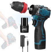 TFixol 18V Cordless Brushless 2-in-1 Drill Driver with 45Nm Torque, LED Light, and Cooling System for Home DIY, Furniture Assembly, and Car Repairs (Includes 2 Batteries & Charger, 110V US Plug)