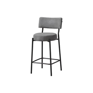 Monarch Specialties Barstool, Counter Height, Set Of 2, Kitchen, Black Leather Look, Black Metal, Contemporary, Modern