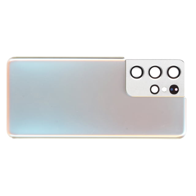 Phone Rear Glass Door, Pre Cut Tape Professional Installation Replacement Back Cover Glass Stable for S21 Ultra 5G Black,Silver