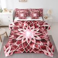thumbnail image 1 of YST, Dahlia dégradé Tie Dye, Ensemble de couette, Floral exotique, 7 pièces, Rouge Bourgogne, Reine, 1 of 5