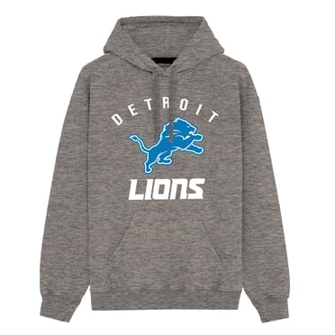 NFL Detroit Lions Chandail à Capuchon Classique à Logo Gris Chiné Foncé Très Grand