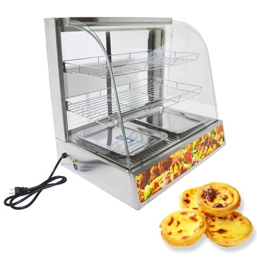 INTBUYING Réchauffeur d'Aliments Commercial à 3 Niveaux pour Comptoir Armoire d'Exposition d'Aliments Chauds Réchauffeur de Pizza Vitrine pour Buffet Restaurant 110 V