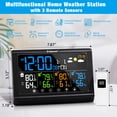 thumbnail image 2 of Geevon Weather Station Indoor Outdoor Thermometer, Digital Display Thermometer Hygrometer with 3 Sensors, AC Adaptor and Adjustable Backlight, Temperature Humidity Monitor for Home Office Bedroom, 2 of 8