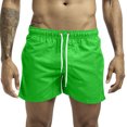 thumbnail image 1 of Plebaso Men's Beach Shorts Lightweight Casual Shorts Solid Color Drawstring Summer Shorts with Pockets, 1 of 5