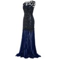 thumbnail image 4 of SMihono Robe Maxi Bohème d'Été pour Femmes Grande Taille Mode Robe Longue Maxi Sans Manches à Col en V à Paillettes pour Soirée, Bal de Promo, Plage, Évasée, 4 of 4