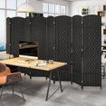 thumbnail image 4 of Costway 8-Panel Room Divider 6 FT Tall Folding Privacy Screen with Solid Wood Frame Black, 4 of 9