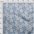 thumbnail image 3 of oneOone Polyester Spandex Medium Blue Fabric Floral Retro Sewing Material Print Fabric By The Yard 56 Inch Wide, 3 of 5