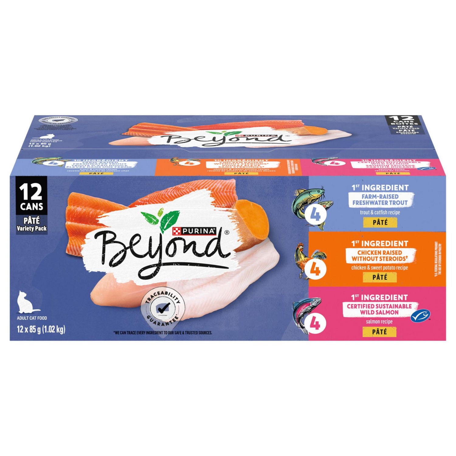 Beyond Grain Free Pâté Variety Pack, Wet Cat Food 12x85g