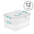 thumbnail image 2 of Sterilite Convenient Home Boîte de Rangement Empilable à 2 Niveaux, Transparente (Lot de 12), 2 of 6