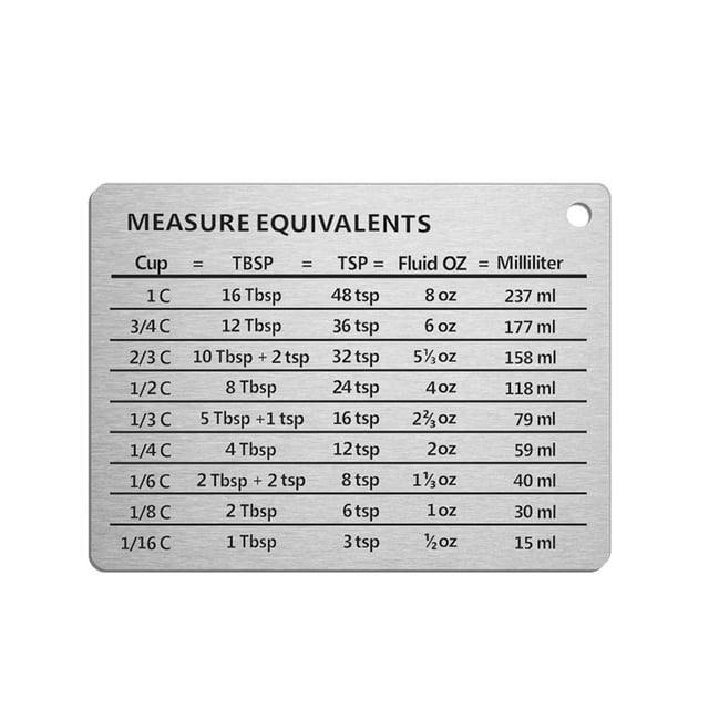 Functional and Creative Stainless Steel Fridge Magnet - Handy Unit Conversion Chart for Everyday Use