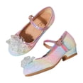 thumbnail image 1 of Chaussures de Robe pour Tout-Petites Filles, Chaussures Princesse à Fleurs Roses, Talons Bas, Chaussures Mary Jane pour Fête et Mariage (Petite/grande Enfant), 1 of 8