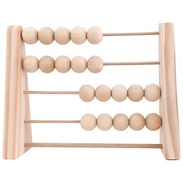 Wood Abacus Toy Beads Counting Playthings Simple Design Early Education Math Learning Toys Educational Prop Home Decoration Burlywood color