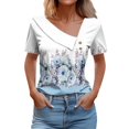 thumbnail image 2 of SDNall Chemise à Manches Courtes Imprimée pour Femmes Printemps/été, T-shirt Décontracté à Boutons Imprimé, 2 of 9