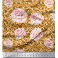 thumbnail image 1 of Soimoi Rayon Fabric Check & Roses Floral Print Fabric by The Yard 42 Inch Wide, 1 of 3