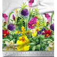 thumbnail image 3 of oneOone Georgette Viscose Fabric Leaves & Flower Panel Decor Fabric Printed BTY 42 Inch Wide, 3 of 3