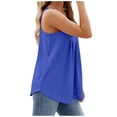 thumbnail image 4 of AherBiu Boho Tank Tops for Women Eyelet Hole Spaghetti Strap Low Cut Sleeveless Ruched Loose Shirts Blouse, 4 of 5