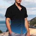 thumbnail image 4 of Pisexur Shirts for Man T Hommes Mode Décontractée Col Rabattu Imprimé Manches Courtes Chemise Boutonnée Blouse Marine, 2TG Chemises de Golf Hommes & Chemises Hommes, 4 of 7