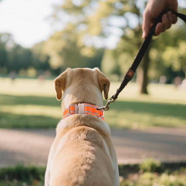Reflective Nylon Dog Collar Heavy Duty Pet Collar with Metal Quick Release Buckle Durable and Adjustable for Medium to Large Dogs