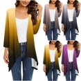 thumbnail image 1 of Women'S Cardigans Kimonos,Lightweight Front Open Cardigan For Women Summer Clearance,Open Front Breathable Cardigans,Women's Gradient Printed Long Sleeved Irregular Hem Pleated CardiganCardigan, 1 of 6