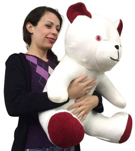 American Made Jumbo White Teddy Bear 24 Inch Big Stuffed Cuddle Buddy