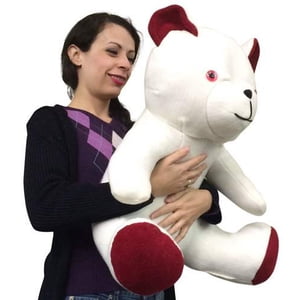 American Made Jumbo White Teddy Bear 24 Inch Big Stuffed Cuddle Buddy