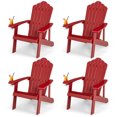 thumbnail image 1 of Patiojoy Chaise Adirondack 4 Pcs Hanches Chaise Adirondack avec Porte-Gobelet Grain de Bois Réaliste Chaise d'Extérieur Résistante aux Intempéries pour Capacité de Poids de 380 Lb Rouge, 1 of 10