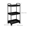 thumbnail image 3 of Rolling Cart Utility Cart 3 Tier Rolling Cart Under Desk Storage Bedside Cart Snack Cart Book Cart Organizer Cart, 3 of 8