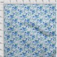 thumbnail image 4 of oneOone Silk Tabby Blue Fabric Florals Craft Projects Decor Fabric Printed By The Yard 42 Inch Wide, 4 of 4