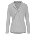 thumbnail image 4 of Hauts Grande Taille pour Femmes, Col en V Décontracté, Manches Longues, Blouse Ample, 4 of 8
